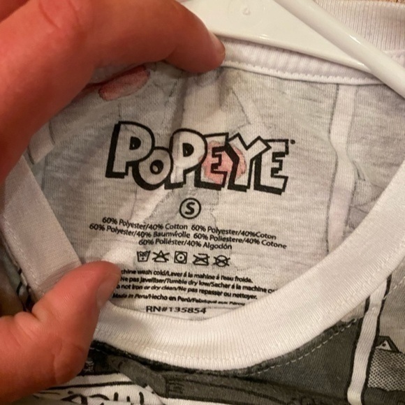 Popeye The Sailor T-shirt Medium Mens Gray All Over Comic Print Wimpy Pluto - Picture 3 of 7